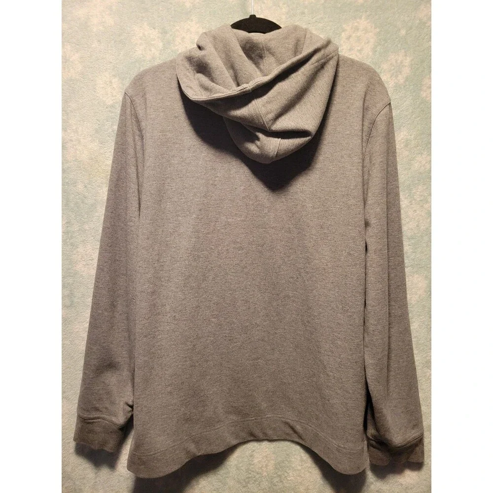 Banana Republic Lg Athletic Moisture Wicking Pullover Hoodie Gray 1/4 Zip Preppy
